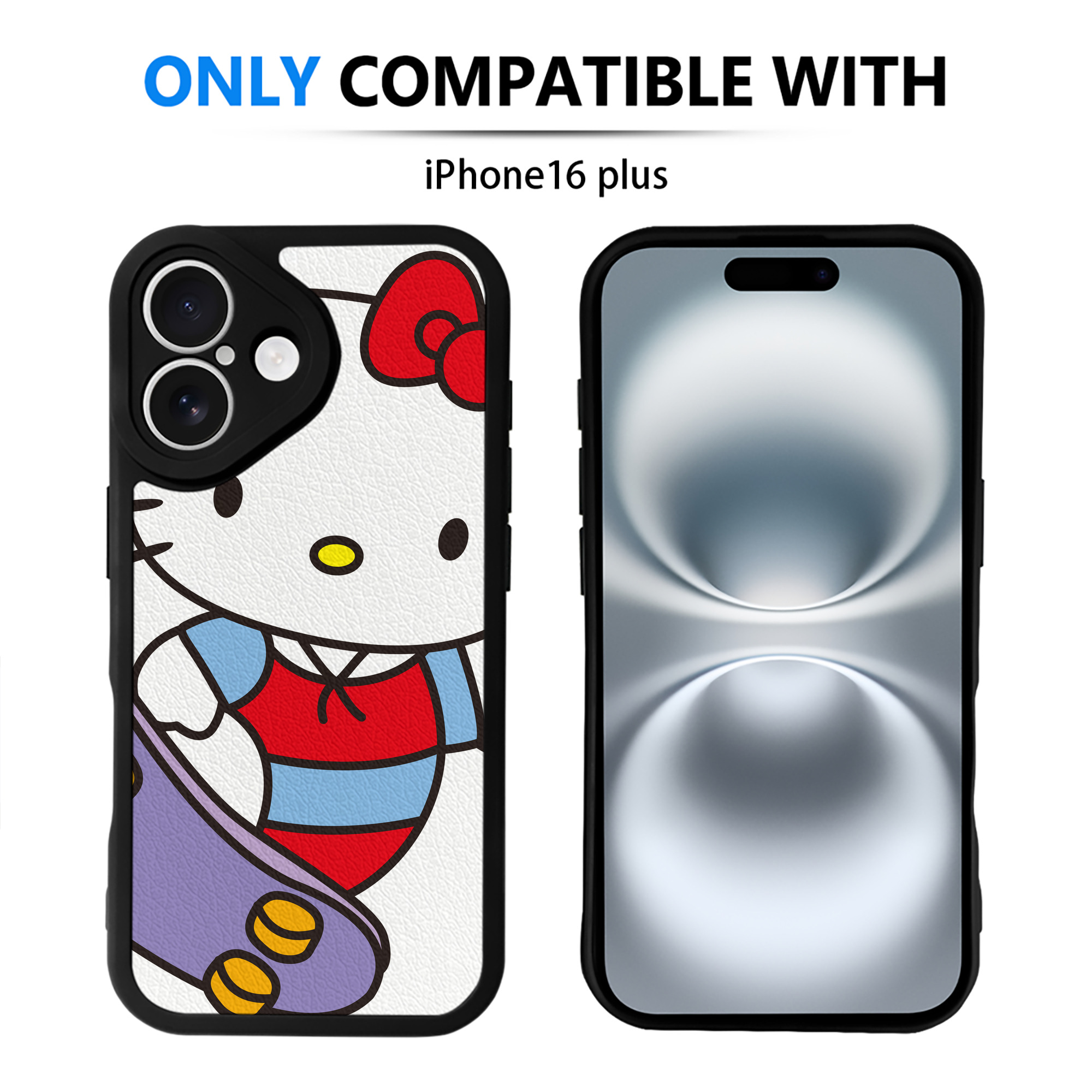 （画像用） Hello Kitty ハローキティ 【iPhone 16シリーズ対応】シリコンスマホケース（レザー調） 材質：シリコン